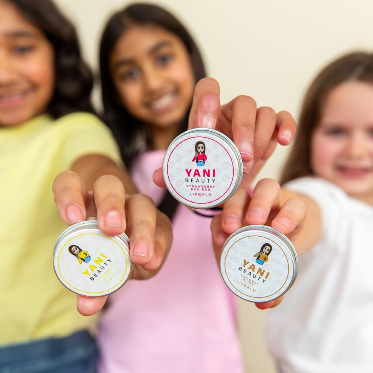 Yani Beauty lip balm tins ready for party bags
